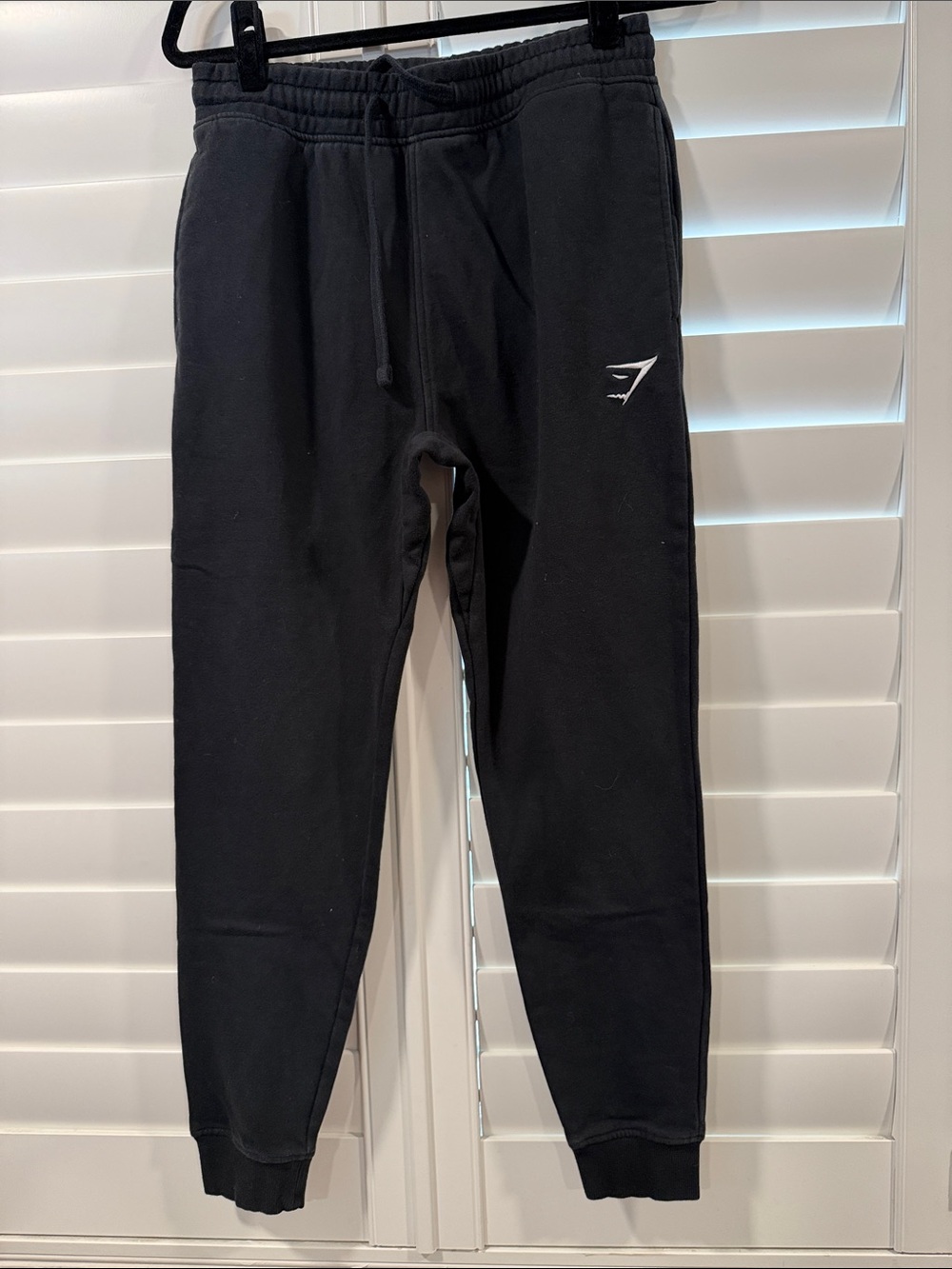 Gymshark Black Sweat Joggers with White Logo